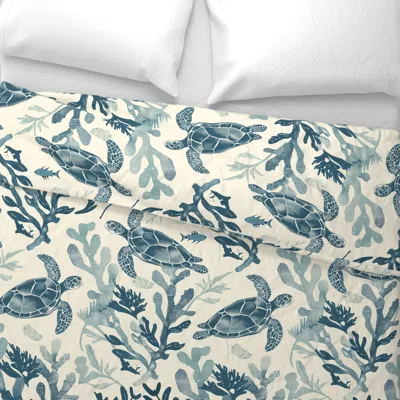 Spoonflower Totally Turtle 2 Wide Cotton Sateen 3.5 oz 26" X 20" Standard Knife Edge