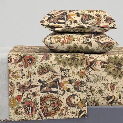 Spoonflower Traditional Tattoo Flash King Sheet Set