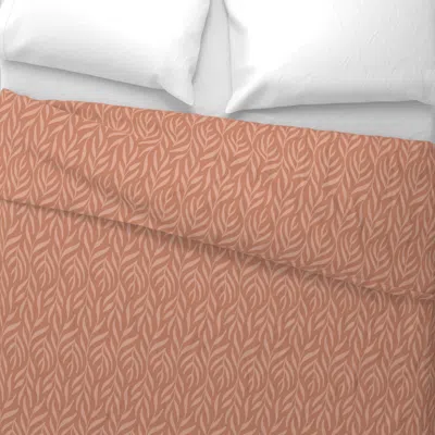 Spoonflower Trailing Vines - Vivid Terracotta (m) Wide Cotton Sateen 3.5 oz 26" X 20" Standard Knife Edge