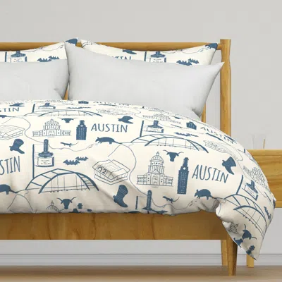 Spoonflower Travel Inspired Austin Duvet Cover In Neutral