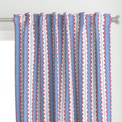 Spoonflower Travis Stripe Americana Curtain Panel