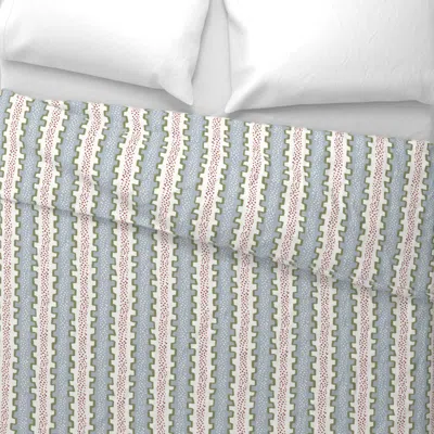 Spoonflower Travis Stripe Custom Green Blue Copy Wide Cotton Sateen 3.5 oz 26" X 20" Standard Knife Edge