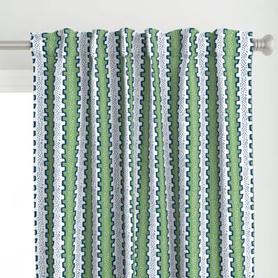 Spoonflower Travis Stripe Green And Curtain Panel