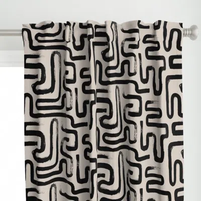 Spoonflower Tribal Abstract Maze Curtain Panel