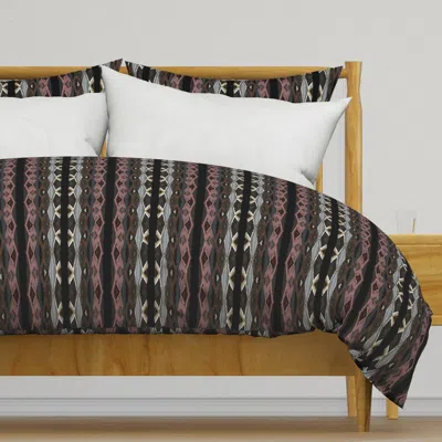 Spoonflower Tribal Grace-brown Rose Grey Duvet Cover