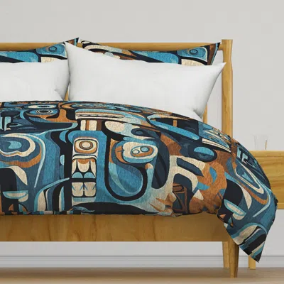 Spoonflower Tribal Tiki Coastal 46 Duvet Cover