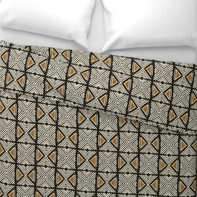 Spoonflower Tribal White Motif Wide Cotton Sateen 3.5 oz 26" X 20" Standard Knife Edge
