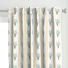 Spoonflower Triple Daisy Stripe Blue Curtain Panel