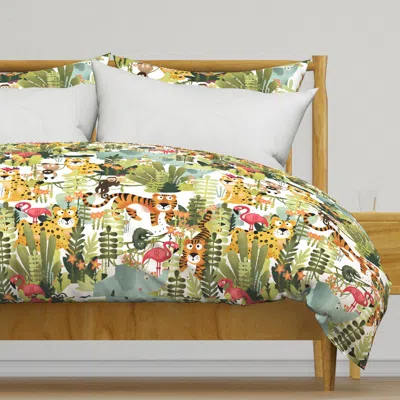 Spoonflower Tropical Cute Animal Duvet Cover