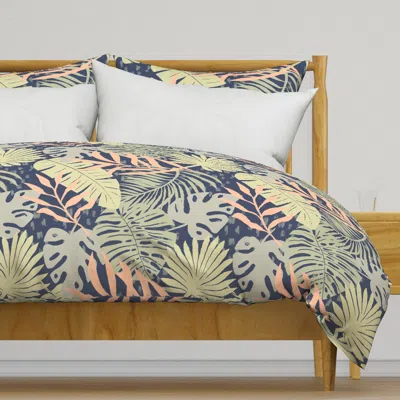 Spoonflower Tropical Garden-darks Duvet Cover
