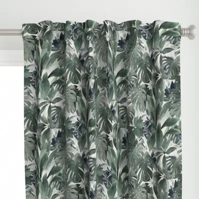 Spoonflower Tropical Jungle In Grey Curtain Panel