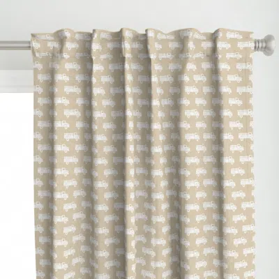 Spoonflower Trucks - Tan - Lad19 Curtain Panel