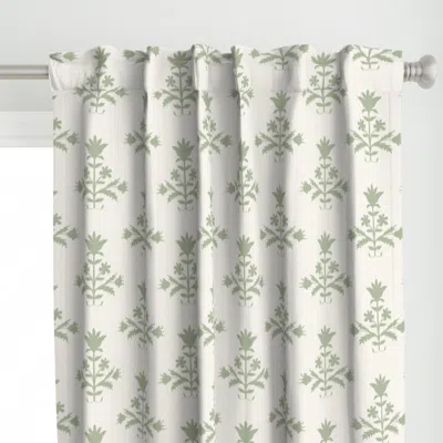 Spoonflower Tulip Print Sherwood Curtain Panel In White