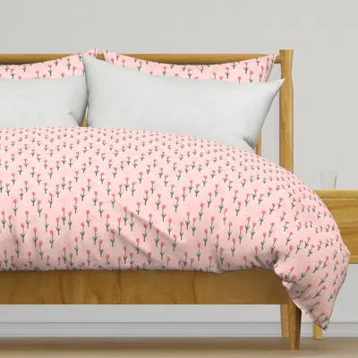 Spoonflower Tulips - Spring Flowers - Pink Duvet Cover