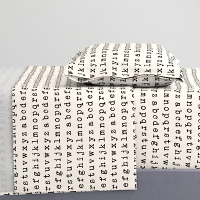 Spoonflower Typewriter Alphabet On Antique White Twin Sheet Set