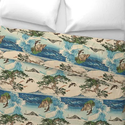 Spoonflower Ukiyo-3 Coast Wide Cotton Sateen 3.5 oz 26" X 20" Standard Knife Edge