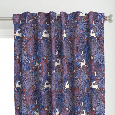 Spoonflower Unicorns In Nocturnal Curtain Panel