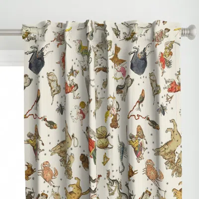 Spoonflower Urania's Mirror - Curtain Panel In White