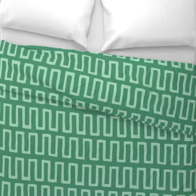 Spoonflower Urn In Jade Wide Cotton Sateen 3.5 oz 26" X 20" Standard Knife Edge