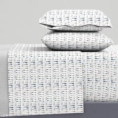 Spoonflower Vacuum Cleaner Stripe Offset Full Sheet Set