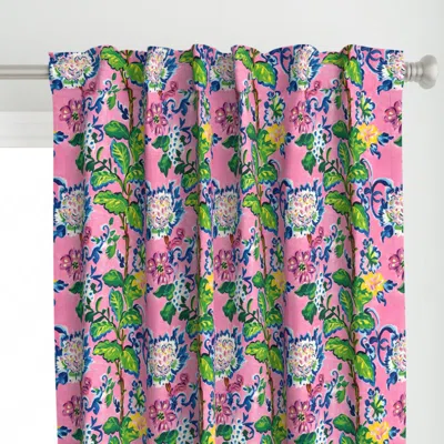 Spoonflower Vertical Climbing Flowers Curtain Panel