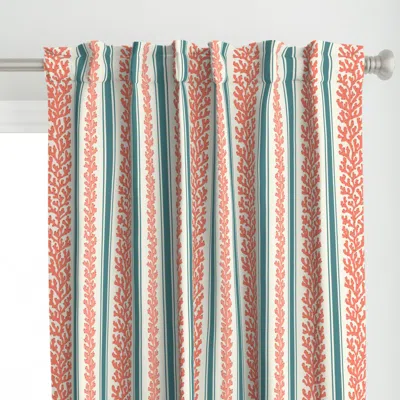 Spoonflower Vertical Coral Stripes - Curtain Panel