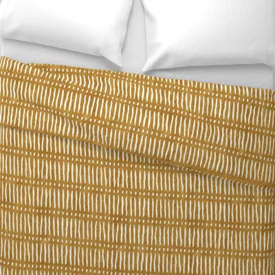 Spoonflower Vertical Dash Mud Stripes Mustard Mud Lad19 Euro Pillow Sham