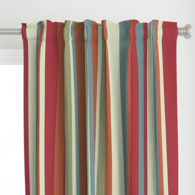 Spoonflower Vertical Stripes In Red Curtain Panel
