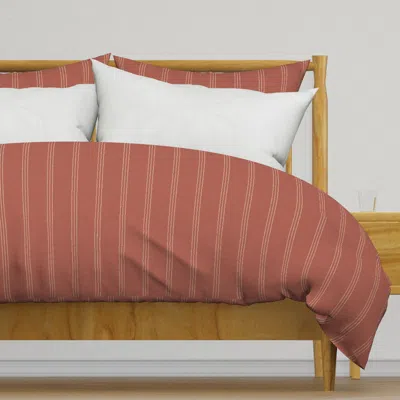 Spoonflower Vertical Textured Diamond Duvet Cover In Red