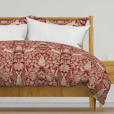 Spoonflower Victorian Rabbit Damask Arts Duvet Cover