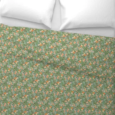 Spoonflower Victorian Vintage Garden (duck Egg) Mini Euro Pillow Sham