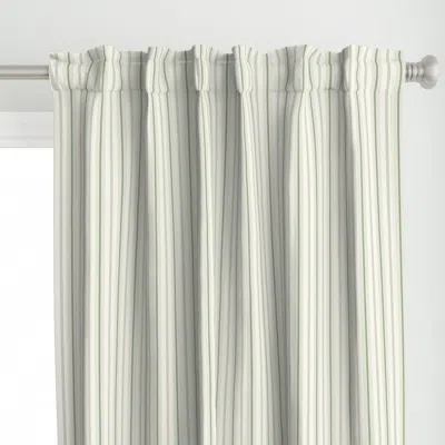 Spoonflower Villa Stripe (xs) Moss Curtain Panel