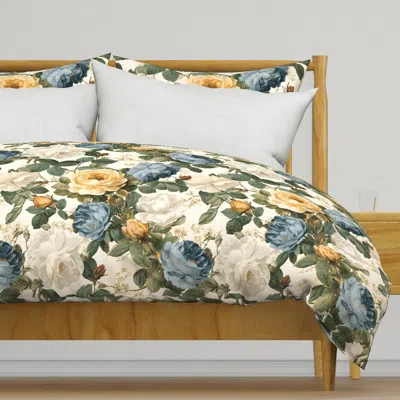 Spoonflower Vintage Botanical Roses On Duvet Cover
