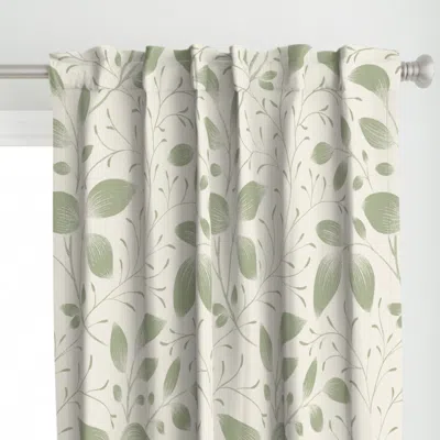 Spoonflower Vintage Botanical Sketch- Curtain Panel