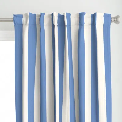 Spoonflower Vintage Cabana Stripe Curtain Panel In Blue