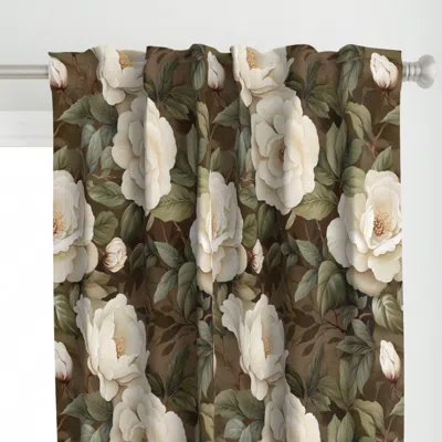 Spoonflower Vintage Cream Roses Xl Curtain Panel
