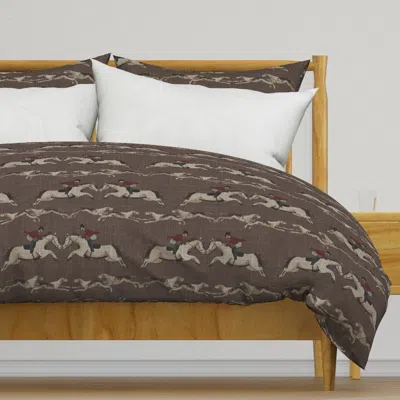 Spoonflower Vintage Equestrian Horse Duvet Cover