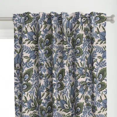 Spoonflower Vintage Forest Indigo Curtain Panel