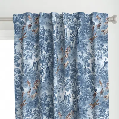 Spoonflower Vintage Hunt Scene In Curtain Panel In Blue