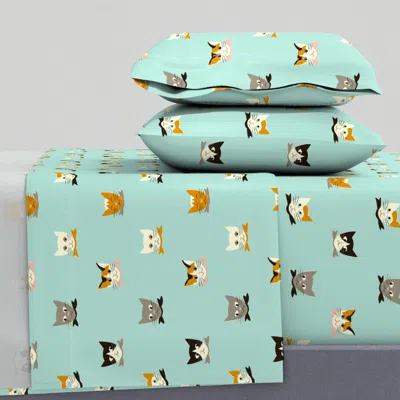 Spoonflower Vintage Kitties Queen Sheet Set
