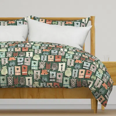 Spoonflower Vintage Life Vests On Forest Duvet Cover