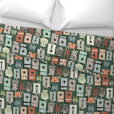Spoonflower Vintage Life Vests On Forest Green 14 Euro Pillow Sham