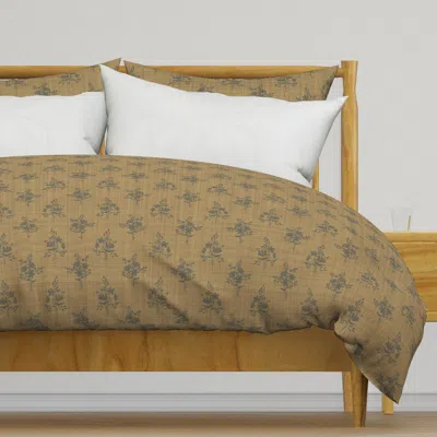 Spoonflower Vintage Linen Textured Weave Duvet Cover