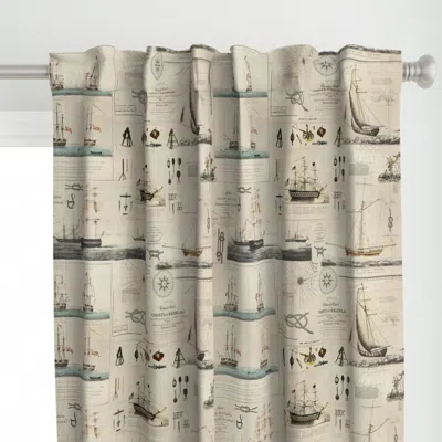 Spoonflower Vintage Nautical Theme Curtain Panel