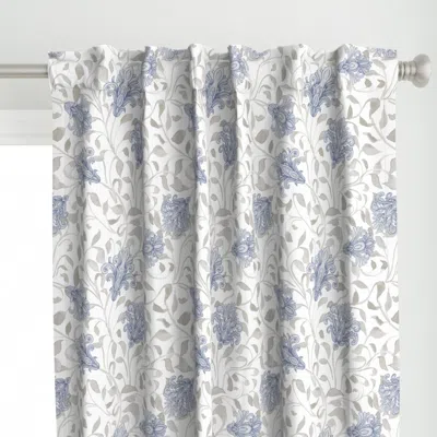 Spoonflower Vintage Nouveau Floral Curtain Panel