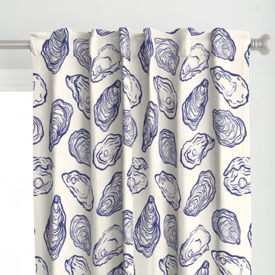 Spoonflower Vintage Oyster Harvesting Curtain Panel