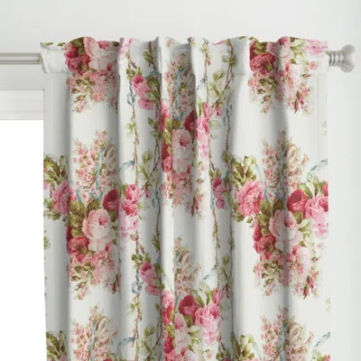 Spoonflower Vintage Rose Garland Curtain Panel
