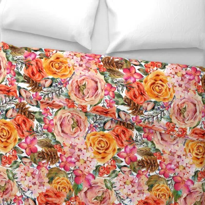 Spoonflower Vintage Roses Wide Cotton Sateen 3.5 oz 26" X 20" Standard Knife Edge