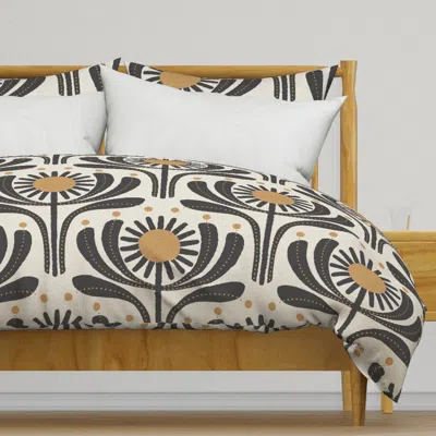 Spoonflower Vintage Scandi Retro Flower Duvet Cover