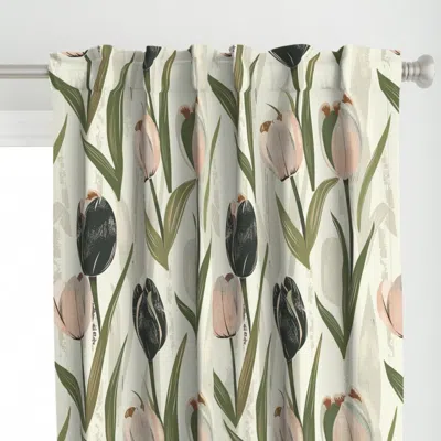 Spoonflower Vintage Shabby Chic Curtain Panel In Gray
